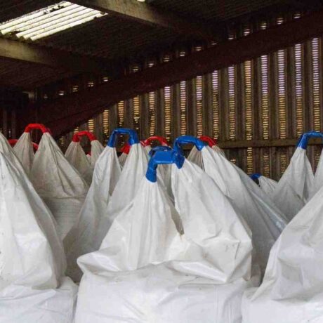 Image of fertiliser bags in farm storage